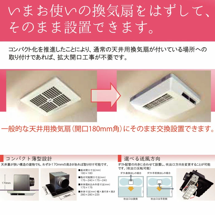いまお使いの乾燥機を外して、そのまま設置できます