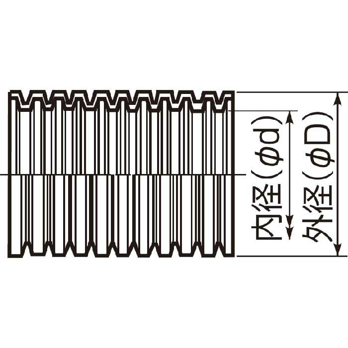 MFCD-22 未来工業 ミラフレキCD 内径22mm 50m巻 ライン無 MFCD-22 未来工業 ミラフレキCD 内径22mm 50m巻 ライン無