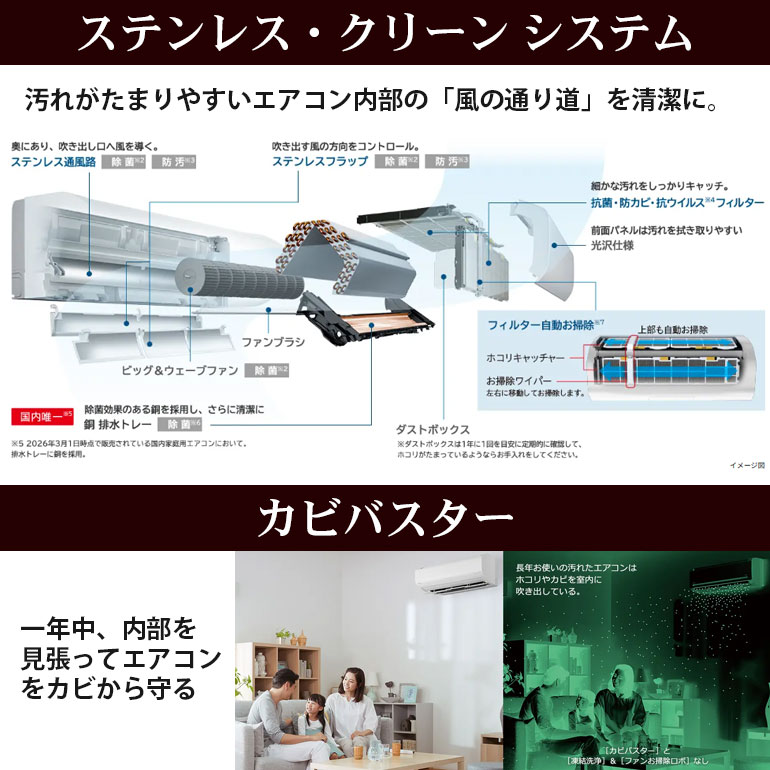 エアコン本体 室内機　セットページ 三菱 Zシリーズ 霧ヶ峰 ルームエアコン 冷房/暖房：12畳程度 MSZ
